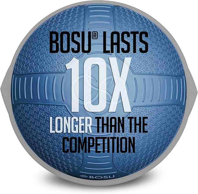 BOSU NexGen 25IN Home Fitness Exercise Gym Strength Flexibility Balance Trainer with Rubberized Non Skid Surface and Hand Air Pump