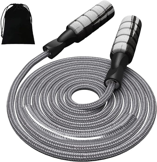 FITMYFAVO Jump Rope Cotton Adjustable Skipping Weighted jumprope