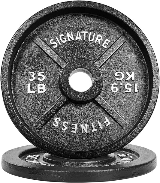Deep Dish 2-Inch Olympic Cast Iron Weight Plates with E-Coating