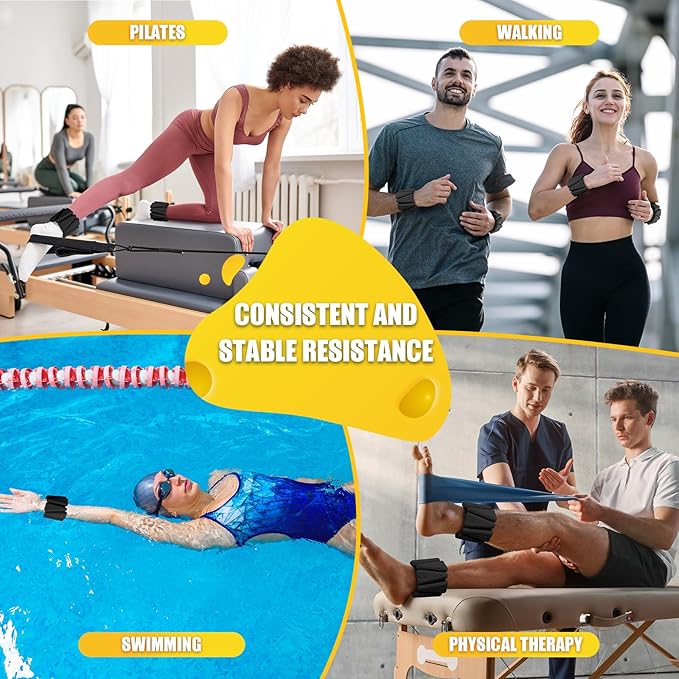 Wrist Ankle Weights Bangles 2lb for Women, Adjustable Silicone Pilates Weights Bracelet, Heavy Duty Fasteners Wearable Arm & Leg Weights for Yoga, Pilates, Barre, Walking and Gym (Set of 2)