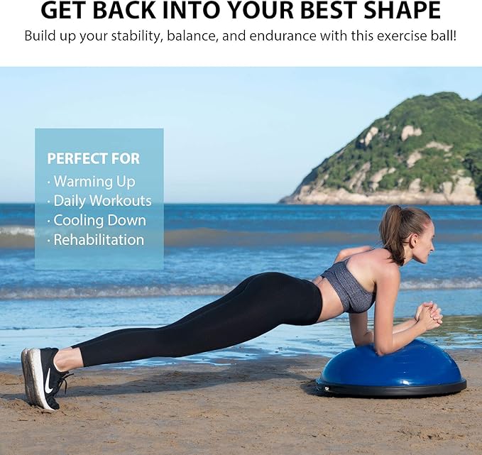 ZELUS 25in. Balance Ball 1500lb Inflatable 2 Bands,