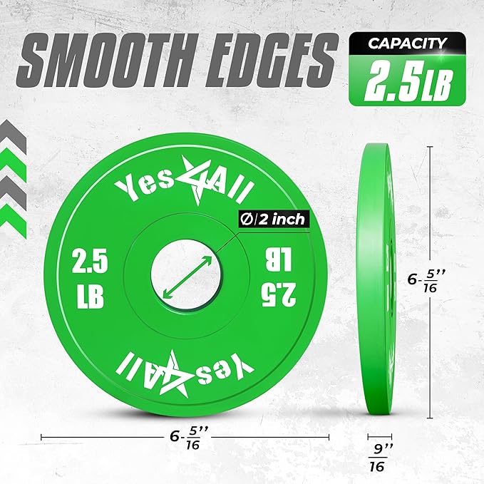 Yes4All Fractional Weight Plates Set of 6 1.25LB 2.5LB 2.5LB 5LB 5LB Pair