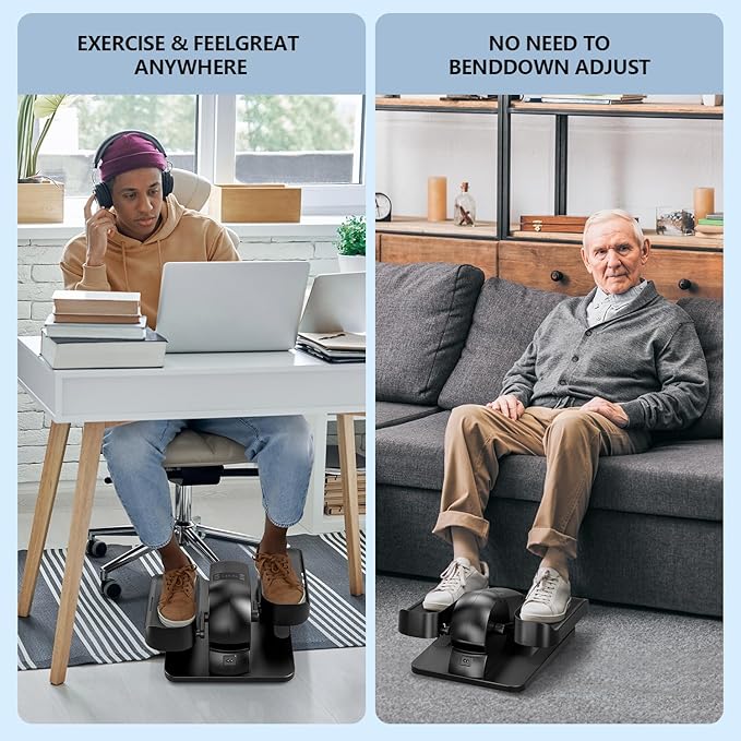 Elipse Leg Exerciser Electric as Seen on TV Under Desk Elliptical with 12 Adjustable Speed Quiet & Portable Peddler Exerciser for Seniors with Remote Control Leg Exerciser While Sitting for Seniors