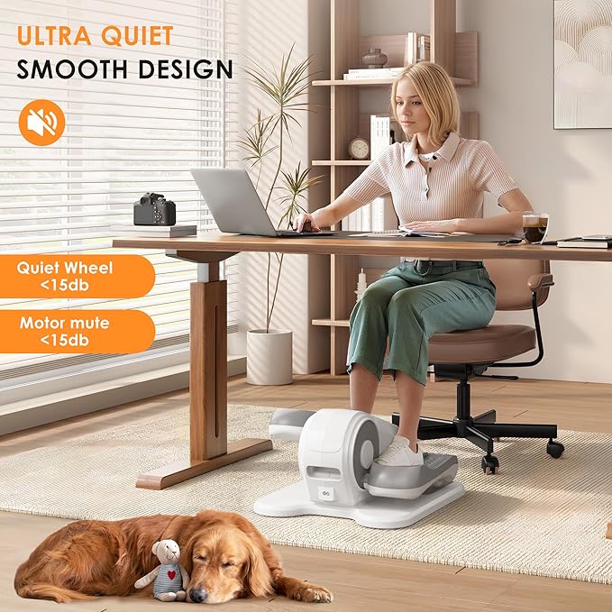 soges Under Desk Elliptical Machine,Seated Pedal Exerciser for Senior,12 Adjustable Speeds Portable bidirectional Ellipse Exerciser,Ellipse Leg Exerciser with Remote Control and Manual Mode