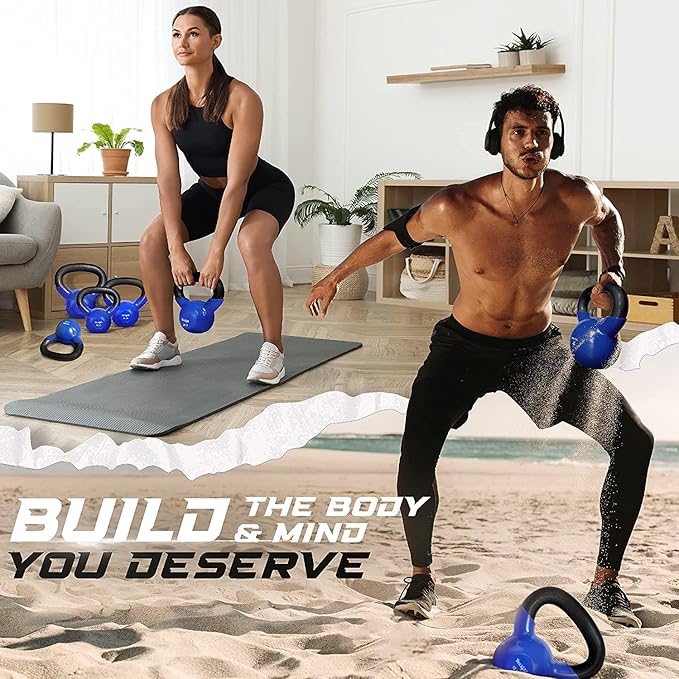 Yes4All Combo Kettlebells Vinyl Coated Weight Sets Great
