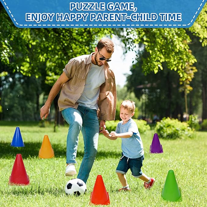Training Plastic Traffic Cones Set - Indoor Outdoor (Multicolor,24 Pack,7 Pack,7 Inch)