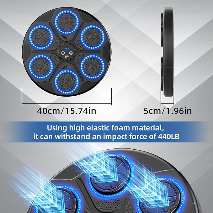 Music Punching Machine Boxing for Kids/Adults, 9 Modes & 9 Speeds Bluetooth Arcade Machine with Boxing Gloves, Large Size Wall Mounted Punching Boxing Equipment