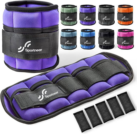 Sportneer Adjustable Ankle Wrist Weights for Men Women Kids 2 lbs 1 Pair 4 lbs