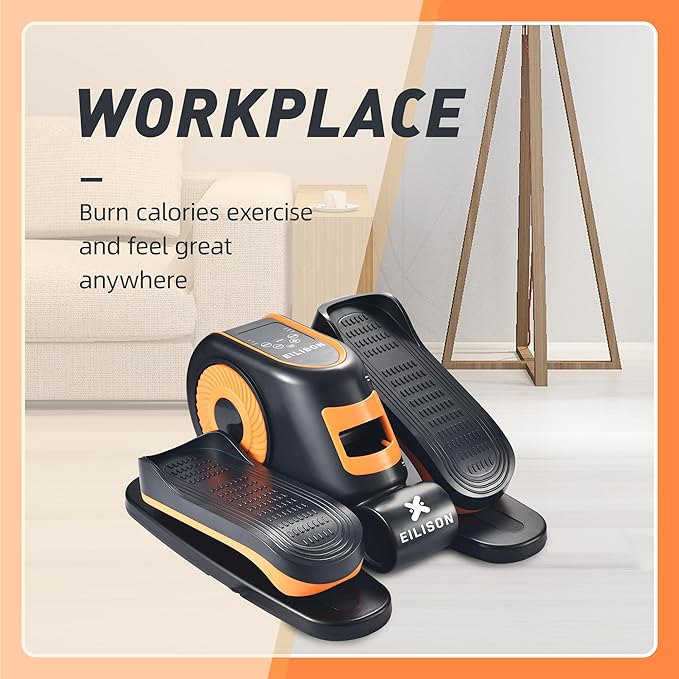 EILISON Under Desk Elliptical Machine, Electric Ellipse Leg Exerciser as Seen on TV with Resistance Band, Quiet Portable Elliptical Machine, Seated Pedal Exerciser with Remote Control
