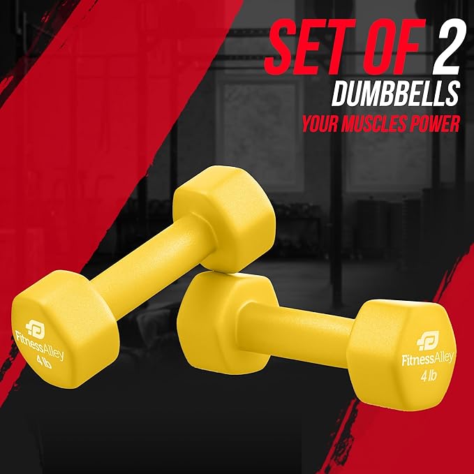 Neoprene Coated Workout Dumbbells set of 2 – Anti Roll, Non Slip with Smooth Grip Fitness & Exercise Dumbbells – Hexagon Shaped Hand Weights for Women & Men – Best Choice for Gyms & home use