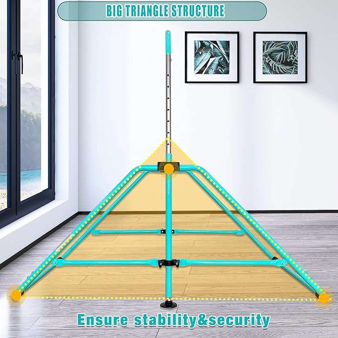 Upgrade Foldable Gymnastic Bar with Mat for Kids 3-12, 200 200 lbs