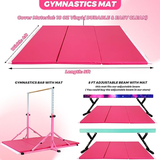 Gymnastic Bar For Kids and Teenage Ages 3-25 5 FT 6 FT 5 FT 6 FT