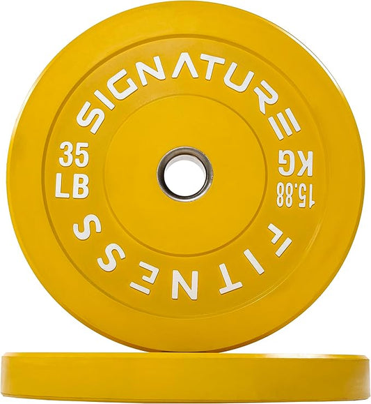 Olympic Bumper Plates, 2" Weight Plates for Strength Training & Weightlifting, Pairs, Sets or Sets with 7FT Barbell, Multiple Options