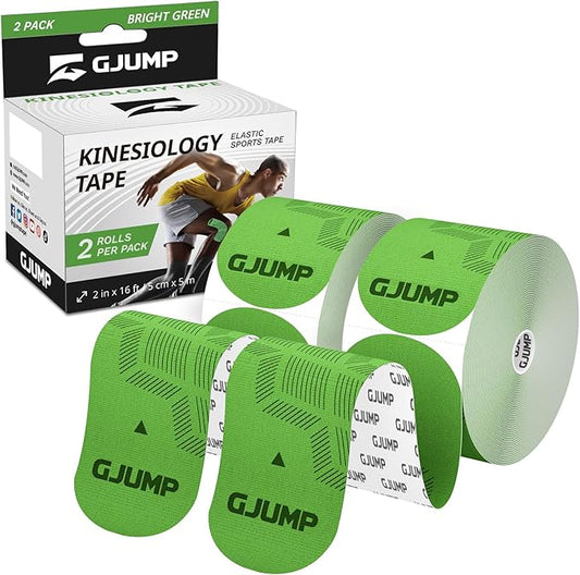 Kinesiology Tape, Original Cotton Elastic Athletic Tape for Muscle Strain Relief & Joint Support, 40 Count Precut Strips 2 Rolls, Waterproof & Breathable Sports Tape for Support and Recovery