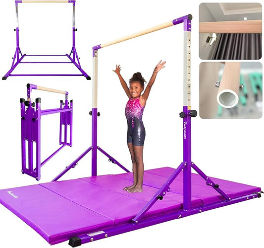 PreGymnastic Foldable Gymnastics Bar 6FT Gymnastic 3-18, Weight 500 LB,