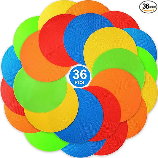 Jexine 36 Pcs Non Slip Poly Spot Markers