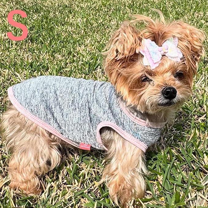 KYEESE 2Pack Dog Shirts Sun Protection Puppy T Shirt Pet Clothes Quick Dry for Small Dog with Reflective Label Soft Tank Top Sleeveless Pet Vest Puppy Clothes, Small