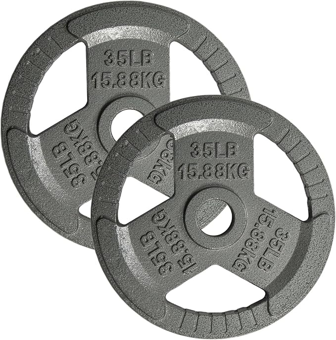 Yes4All Olympic Rubber Grip Plates for Barbell 2-Inch Weight