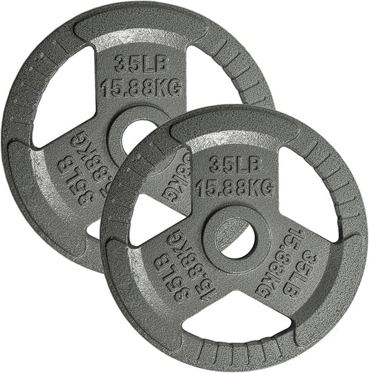 Yes4All Olympic Rubber Grip Plates for Barbell 2-Inch Weight