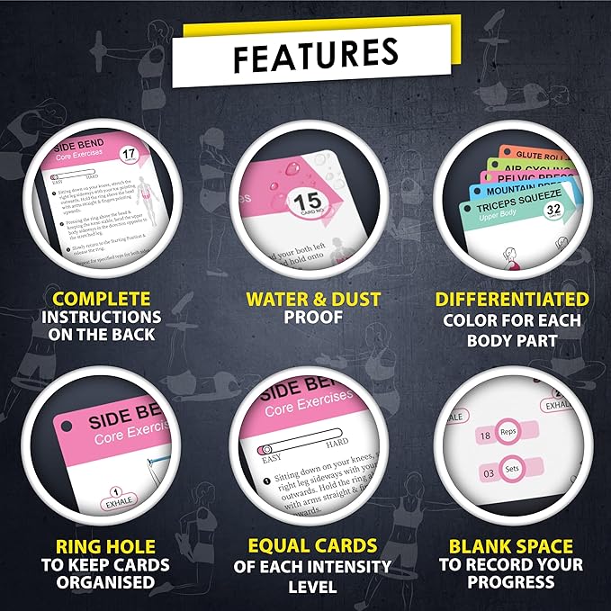 Pilates Ring Workout Cards -58 Exercise ring Card