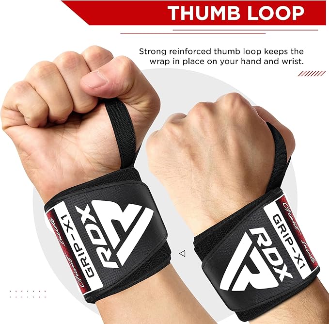 RDX Wrist Wraps for Weightlifting (Pair), IPL USPA Approved, Elasticated 18” Cotton Straps Support with Thumb Loop, Gym Wrap for Weight Lifting Powerlifting Competition Strength Training Bodybuilding