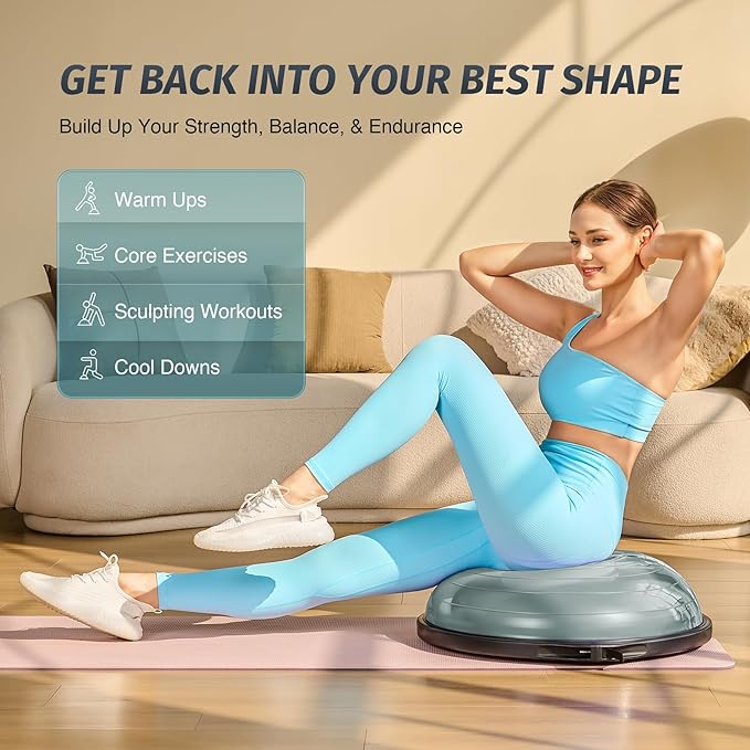 ZELUS 25in. Balance Ball 1500lb Inflatable 2 Bands,