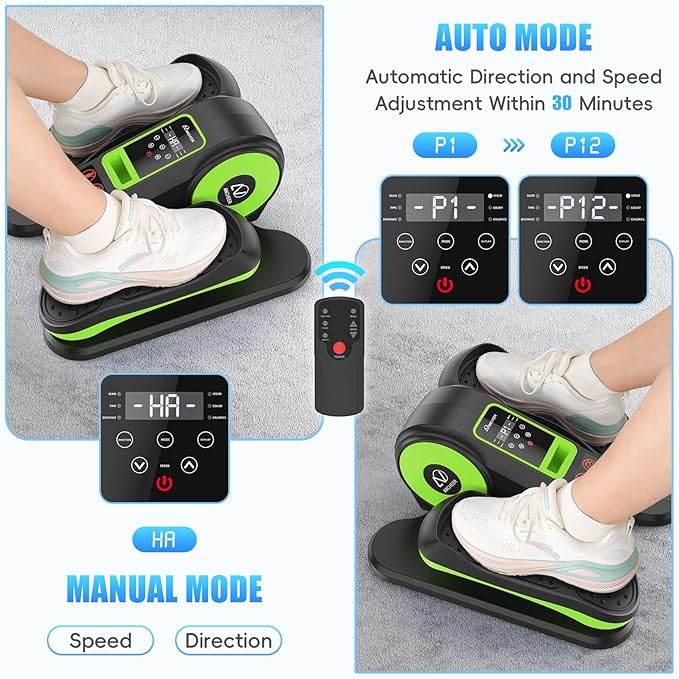 ANCHEER Under Desk Elliptical, Leg Exerciser While Sitting for Seniors Adults, Ellipse Leg Exerciser Electric as Seen on TV with Remote Control & 12 Adjustable Speeds, Fully Assembled