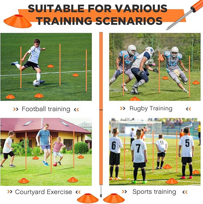 Jenaai 36 Pcs Agility Training Equipment Include 16 5ft and 20 Agility