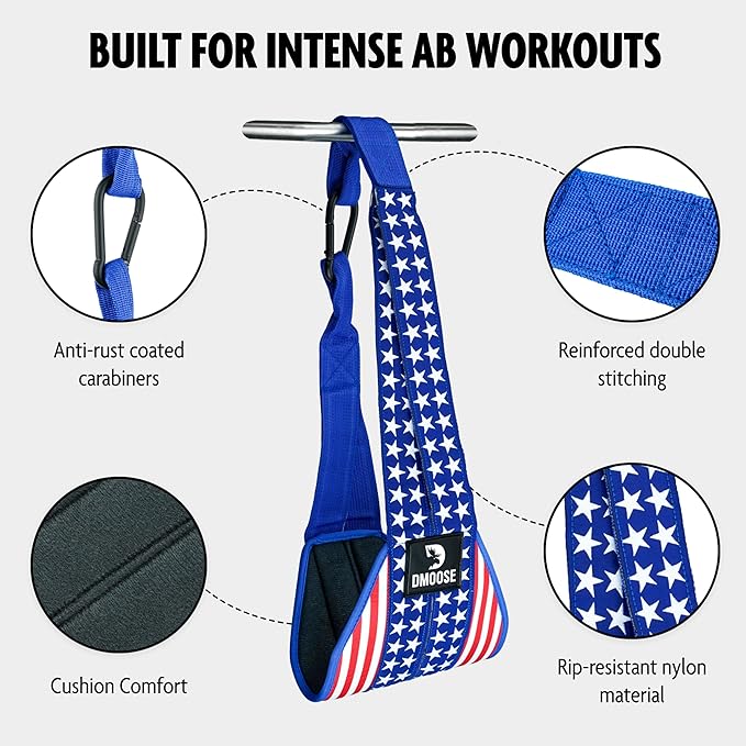 DMoose Fitness Hanging Ab Straps for Pull Up 2 Rust-Resistant