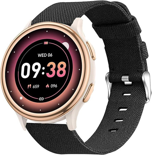 Compatible with Sanorum Smart Watches Band, 20mm, 22mm Breathable Nylon Woven Fabric Replacement Strap Compatible for HaSaKei G53, Sanorum G53, G56 Smart Watches