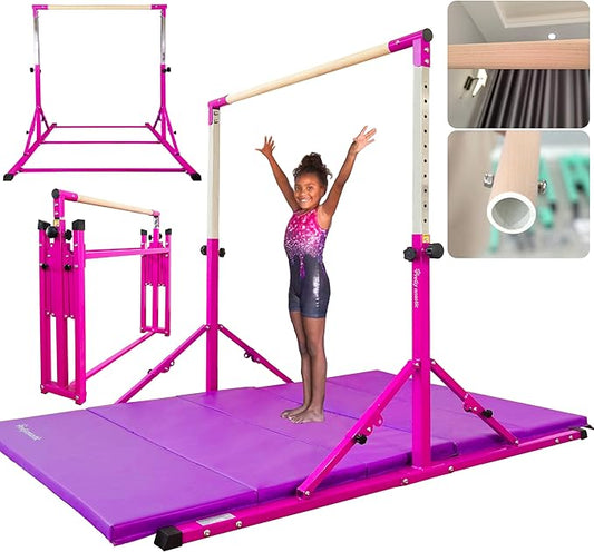 PreGymnastic Foldable Gymnastics Bar 6FT Gymnastic 3-18, Weight 500 LB,