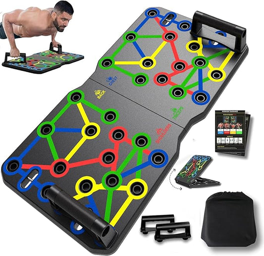 AERLANG Push Up Board, Portable Multi-Function Foldable 10 in 1 Push Up Bar, Push up Handles for Floor,Professional Push Up Strength Training Equipment