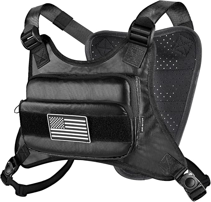 Water Resistant Chest Pack for Men Tactical, Lightweight Front Running Vest Bag with Built, Minimalist Running Pack for Workouts for Running, Hiking, Workouts