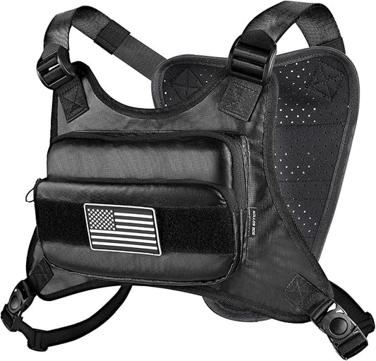 Water Resistant Chest Pack for Men Tactical, Lightweight Front Running Vest Bag with Built, Minimalist Running Pack for Workouts for Running, Hiking, Workouts
