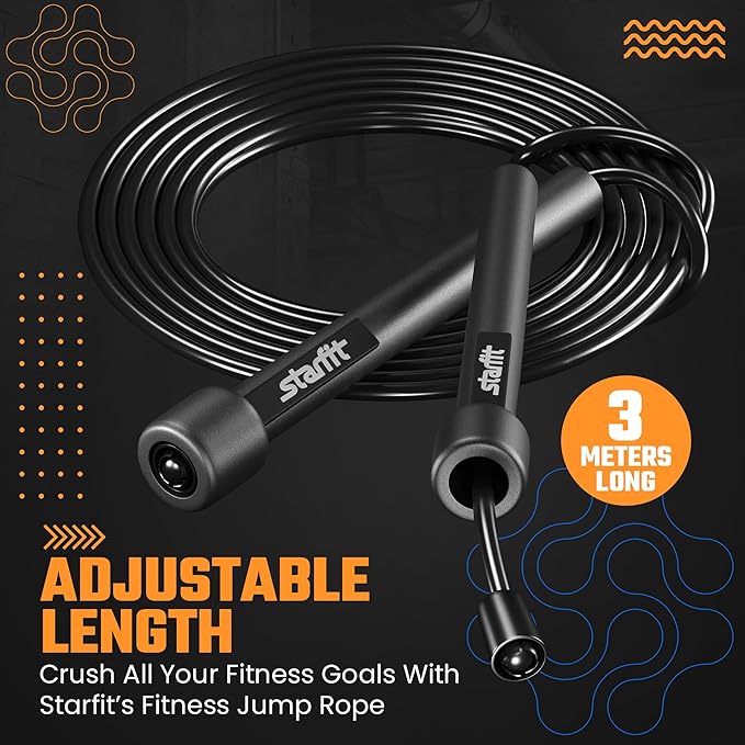 Lightweight Jump Rope for Fitness and Exercise, Adjustable Jump Ropes with Plastic Handles, Cardio and Endurance Training, Jumping Rope for Workout