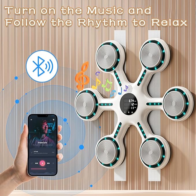 Mostop Music Boxing Machine, Boxing Wall Mount Machine for Adults Teens, Smart Bluetooth Punching Trainer with Gloves, Boxing Workout Equipment Target for Home, Office, Gym,9 Modes & 9 Speeds