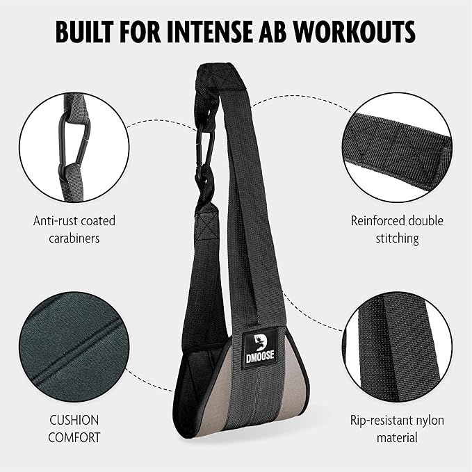 DMoose Fitness Hanging Ab Straps for Pull Up 2 Rust-Resistant