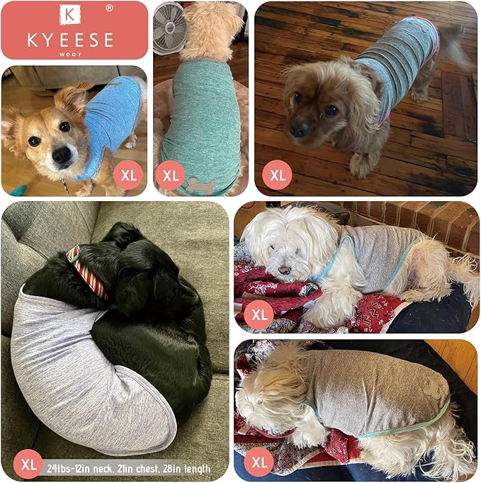 KYEESE 2 Pack Dog Shirts Quick Dry Soft Stretchy Pet T-Shirts with Reflective Label Tank Top Sleeveless Vest Sun Protection Dog Clothes for Small Medium Dogs, X-Large, Purple+Pink