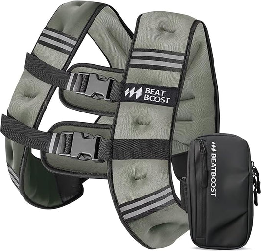 Weighted Vest for Women Men BeatBoost 5 10 15 20 25 30 lb Weight Vest with Ironsand for Walking Strength Training Running Workout