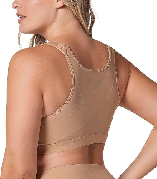 Leonisa Posture Corrector Bra Wireless Front Closure Bra for Women Full Coverage