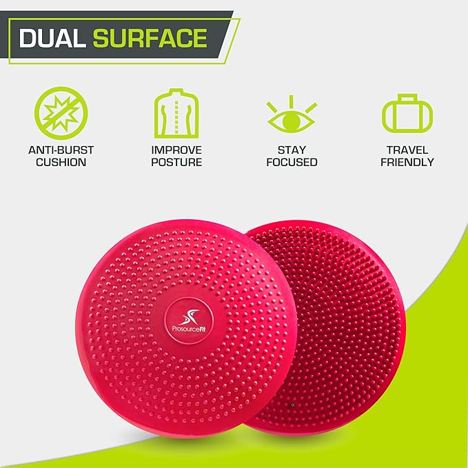 ProsourceFit Core Balance Disc Trainer, 14” Diameter with Pump for Improving Posture, Fitness, Stability