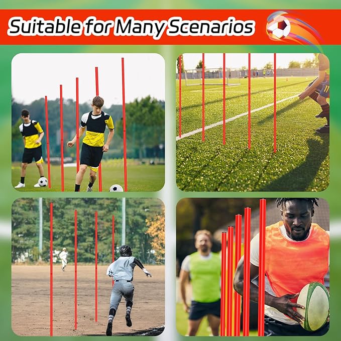 Syhood 12 Set Agility Pole Soccer Training Football