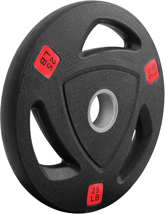 Signature Fitness Vinyl Coated Cast Iron Plate Weight Plate for Strength Training and Weightlifting, Standard or Olympic, Multiple Sizes