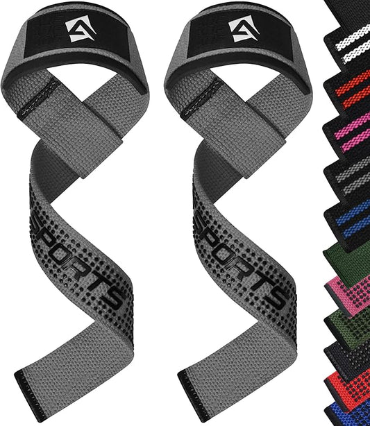 Lifting Wrist Straps for Weightlifting, Powerlifting & Deadlifts – 23” Neoprene Padded Cotton Straps for Strength Training & Gym Workouts - Maximum Grip Support for Men & Women
