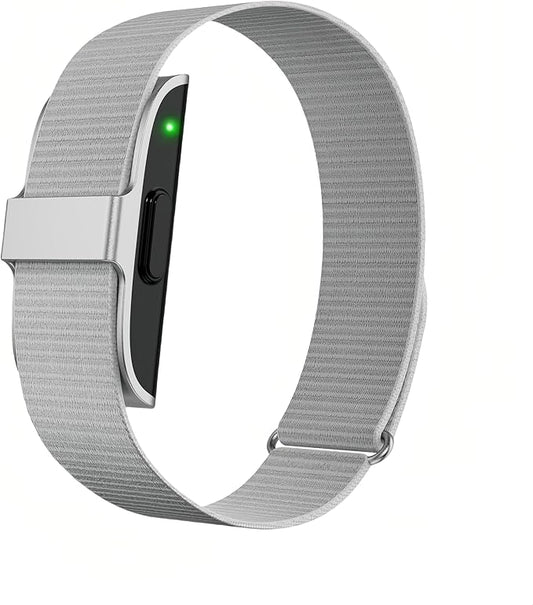 Smart Health Wristband, Screenless Smart Bracelet, Pedometer, Wearable Activity and Fitness Tracker, Free App, IP68 Waterproof (Silver)