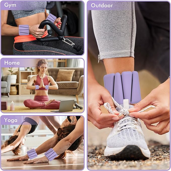 Wrist Weights, Ankle Weights for Women Men, Adjustable 2 (1LB (1LB Each)