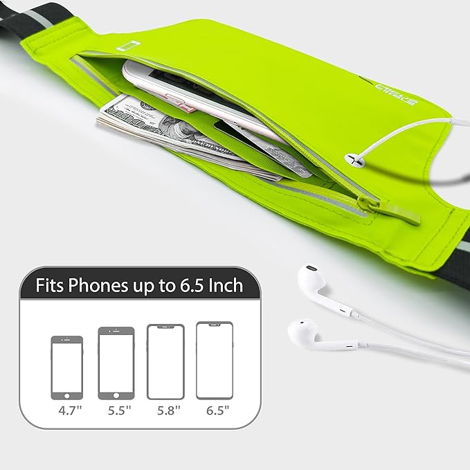 UltraSlim Fanny Waist Pack – Water Resistant Bag 24 to 43inch Waists, 6.7inch –