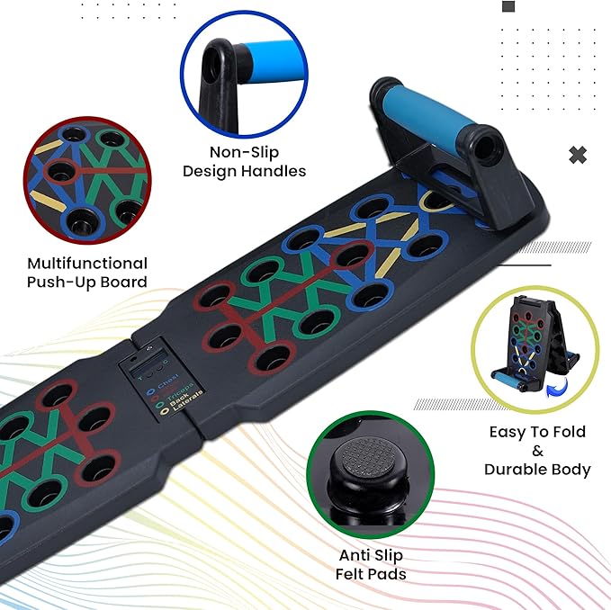 Solid Push Up Board with Automatic Smart Counter, Foldable Push Up Board, Push Up Bar at Home Gym, Professional Strength Training Equipment For Man and Women, Gift for Boyfriend