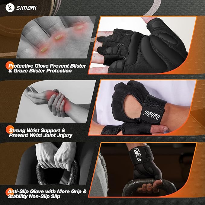 SIMARI Breathable Workout Gloves for Men and Women