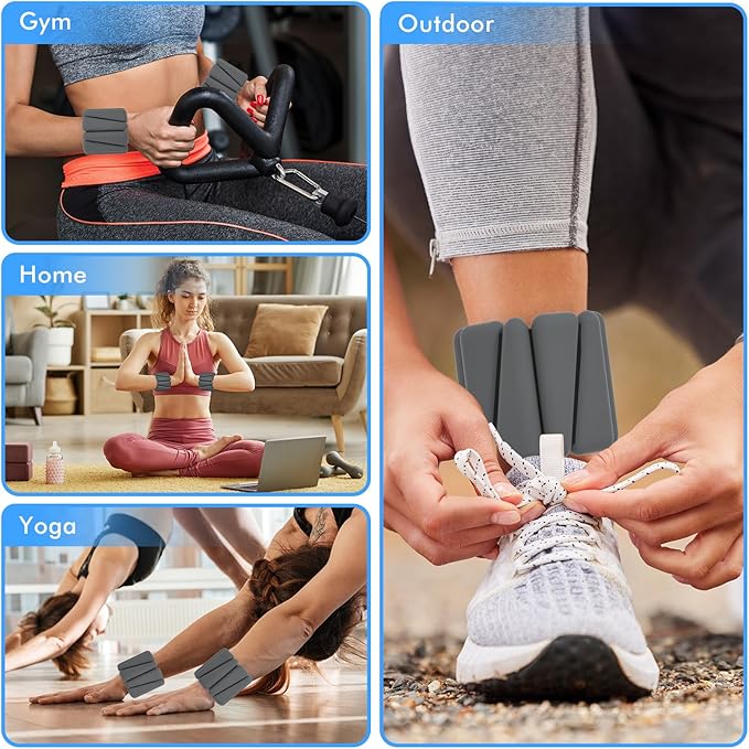 Wrist Weights, Ankle Weights for Women Men, Adjustable 2 (1LB (1LB Each)